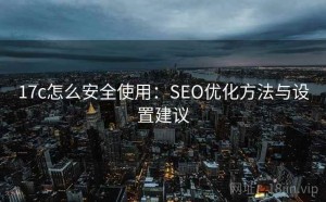 17c怎么安全使用：SEO优化方法与设置建议