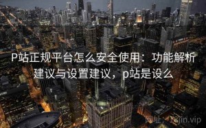 P站正规平台怎么安全使用：功能解析建议与设置建议，p站是设么