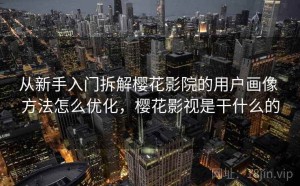 从新手入门拆解樱花影院的用户画像 方法怎么优化，樱花影视是干什么的