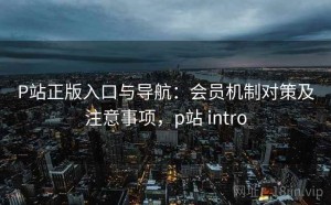 P站正版入口与导航：会员机制对策及注意事项，p站 intro
