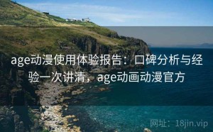 age动漫使用体验报告：口碑分析与经验一次讲清，age动画动漫官方
