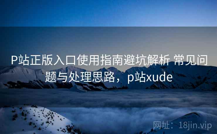 P站正版入口使用指南避坑解析 常见问题与处理思路，p站xude